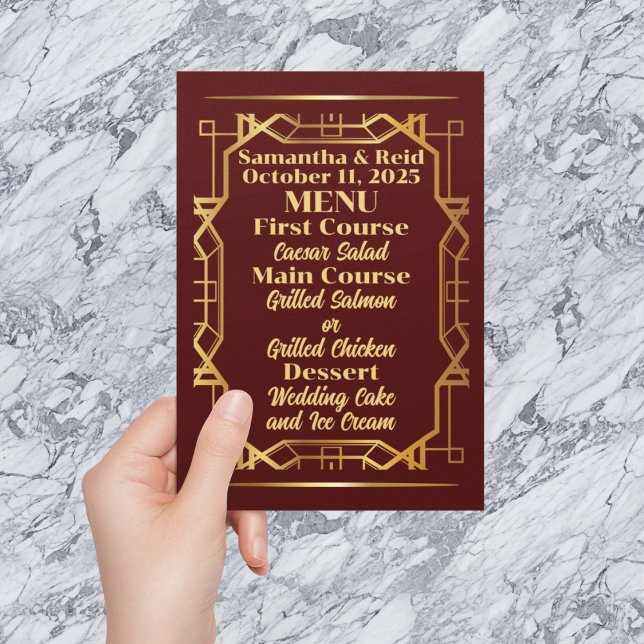 Menu Ouro no Casamento da Arte da Borgonha (Criador carregado)