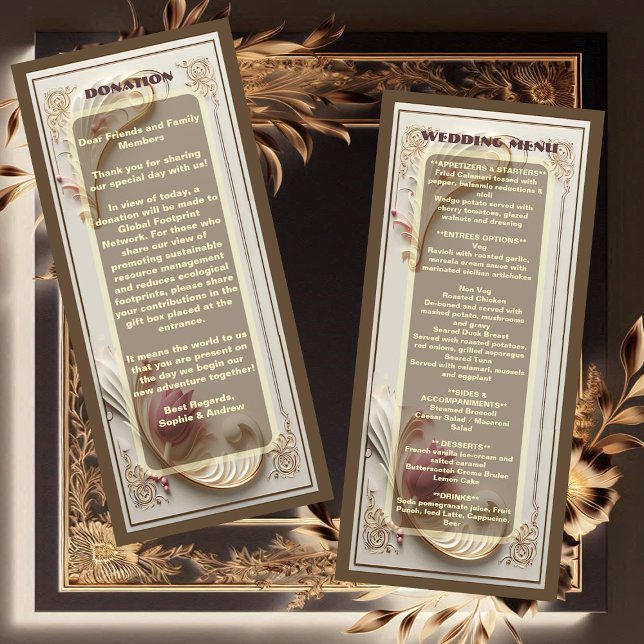 Menu Ouro Suave Barroco Grandeur Tulip Casamento Floral (Soft Golden Baroque Grandeur Tulip Floral Wedding Menu)