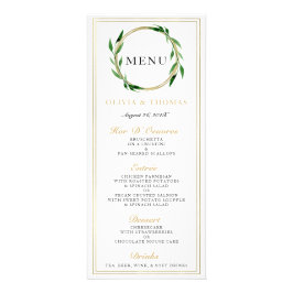 Menu ouro Wreath Wedding