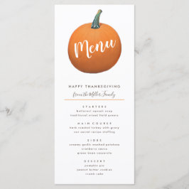 Menu Outono Pintado Abóbora Elegância de Ação de Graças