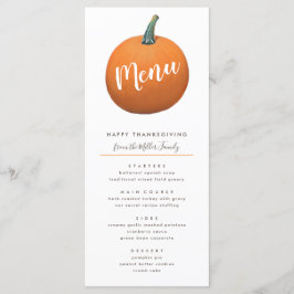 Menu Outono Pintado Abóbora Elegância de Ação de Graças