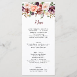 Menu Outono Rústico Boho Aquarela Fundo Branco