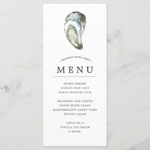 Menu Oyster Pearl  Tema Opal de Ostras Duplas