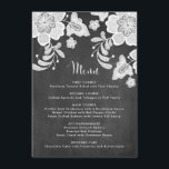 Menu Paço Floral Russo do País no Quadro I<br><div class="desc">Local Floral Russo do País no Cartão de Menu Chalkboard. Um cartão de menu personalizável que contém um local floral branco sobre fundo de quadro negro. Personalizado adicionando seus próprios detalhes. Este cardápio rústico é perfeito para eventos temáticos rústicos,  boêmicos,  outono e vintage. Itens correspondentes estão disponíveis.</div>