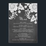 Menu Paço Floral Russo do País no Quadro I<br><div class="desc">Local Floral Russo do País no Cartão de Menu Chalkboard. Um cartão de menu personalizável que contém um local floral branco sobre fundo de quadro negro. Personalizado adicionando seus próprios detalhes. Este cardápio rústico é perfeito para eventos temáticos rústicos,  boêmicos,  outono e vintage. Itens correspondentes estão disponíveis.</div>