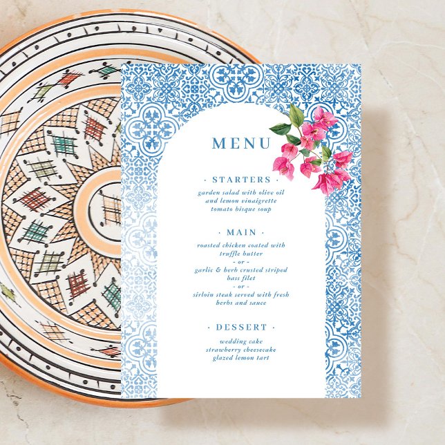Menu padrão de azulejo mediterrâneo (Criador carregado)