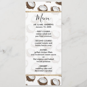 Menu Padrão de Fruta de coco branco tropical de verão m