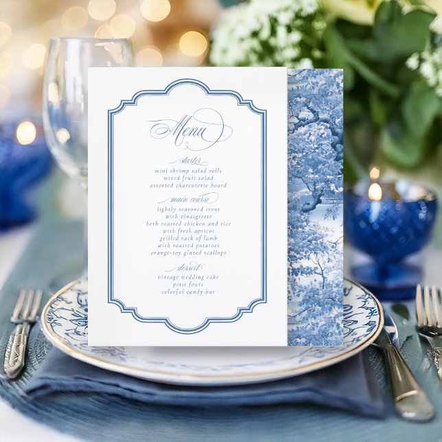 Menu Padrão Decorativo de Chinoiserie de Borda Rev ID10 (Criador carregado)