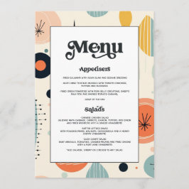 Menu Padrão Vintage Retro Tipografia Negrito Casamento