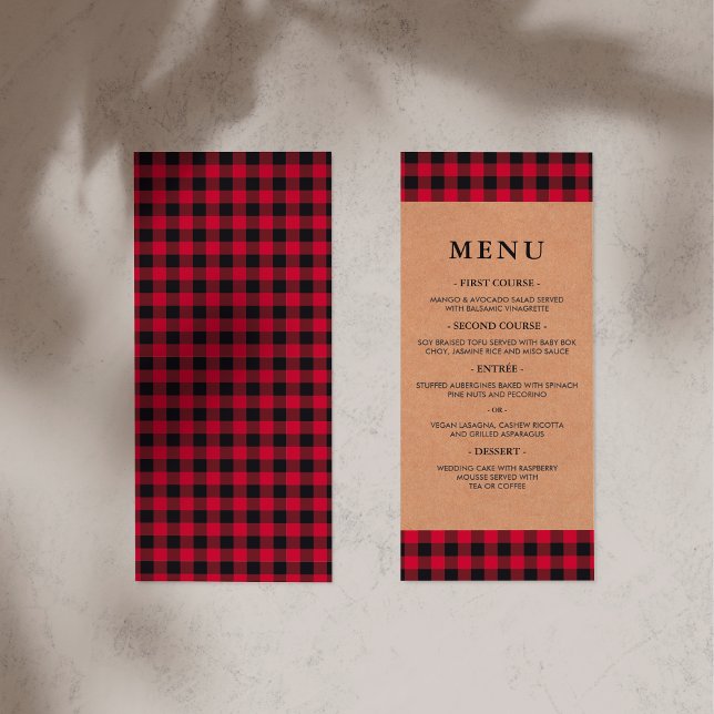 Menu País da Xadrez Russo Vermelho e Negro de Tart (Menu Card Mock-up)