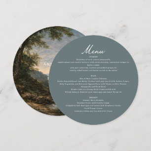 Menu Paisagem de Arte Fina Casamento Romântico Natureza