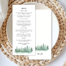 Menu Paisagem de Montanha com Pinheiros Cardápio de Cas