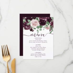 Menu Paixão Moody Garland Floral Roxo Dramática