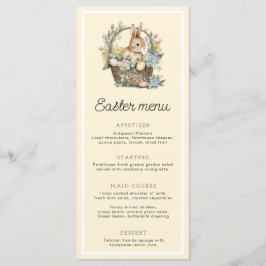 Menu Pale Yellow Easter Bunny