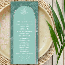 Menu Palm Tree Aqua Beach Wedding