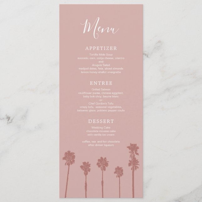 Menu Palm Tree Romance Wedding Suite (Frente)