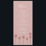 Menu Palm Tree Romance Wedding Suite<br><div class="desc">Convite para Casamento Floral ColoridoRevele a beleza da sua história de amor com a nossa fantástica suíte de convites para o casamento, apresentando rosé quente, jorrando ouro de rosa, e as delicadas tonalidades de cor-de-rosa. Abrace uma celebração que é tão eterno e precioso quanto seu amor, lançando um brilho radiante...</div>