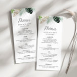 Menu palmeira tropical deixa verde casamento floral<br><div class="desc">a palma tropical deixa o casamento floral verde. A cor e o texto podem ser personalizados.</div>