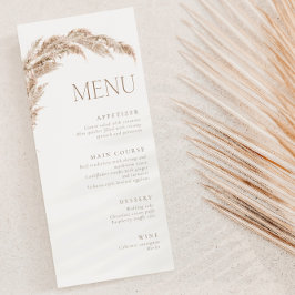 Menu Pampas Grass Boho