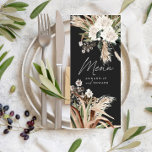 Menu Pampas rústicas modernas eucalipto botânico elegan<br><div class="desc">O celeiro moderno abriga erva botânica e botânica rústica,  erva natural de pampas boêmicas e eucalipto,  pagamento de cardápio de papelaria. Lindas aquarelas florais florais secas,  impressas à mão,  e texto de script. Moderno em tendência natural,  verde-sábio,  ferrugem,  terracota,  design castanho e preto.</div>