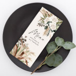 Menu Pampas rústicas modernas eucalipto botânico elegan<br><div class="desc">O celeiro moderno abriga erva botânica e botânica rústica,  erva natural de pampas boêmicas e eucalipto,  pagamento de cardápio de papelaria. Lindas aquarelas florais florais secas,  impressas à mão,  e texto de script. Moderno em tendência natural,  verde-sábio,  ferrugem,  terracota,  design castanho e preto.</div>