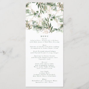 Menu Pampas Verdes Elegantes Eucalyptus Botânicos Dour