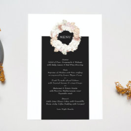 Menu Pampas Wreath Modern White Elegant Monograma Simpl