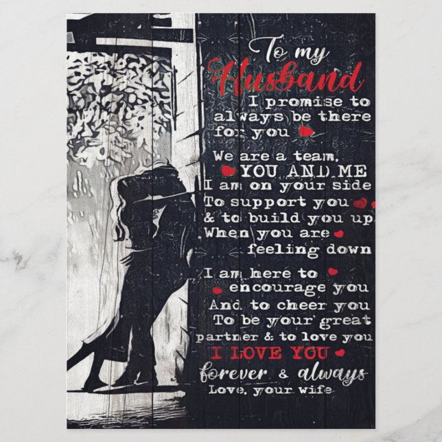 Menu Para a minha letra de marido | Bonito Presente Ao  (Frente)