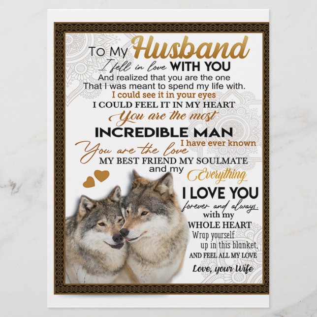Menu Para Meu Marido, Presente de Casal Lobo, Presente  (Frente)