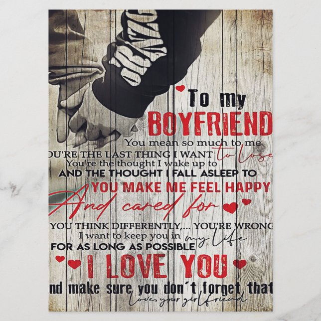 Menu Para o meu marido presente | Carta Marido Adorável (Frente)