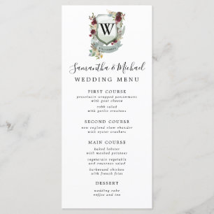 Menu Parada Floral Vermelha com Casamento Inicial Monog