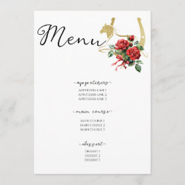 Menu Partido Equestre e Bebidas dos Cavalos da Raça Mod