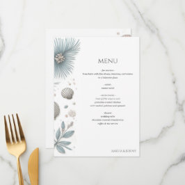 Menu Pastel Beach Wedding