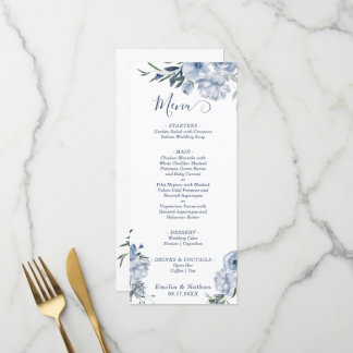 Menu Pastel Dusty Rosas Floral