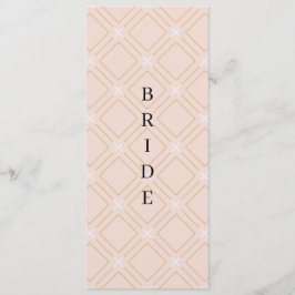 Menu Pastel Peach e Dourada Cadeira Geométrica Reservad