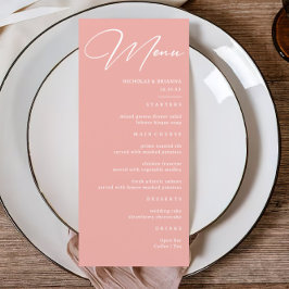 Menu Pastel Pink Weding