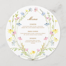 Menu Pastel Wildflower Round