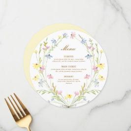 Menu Pastel Wildflower Round