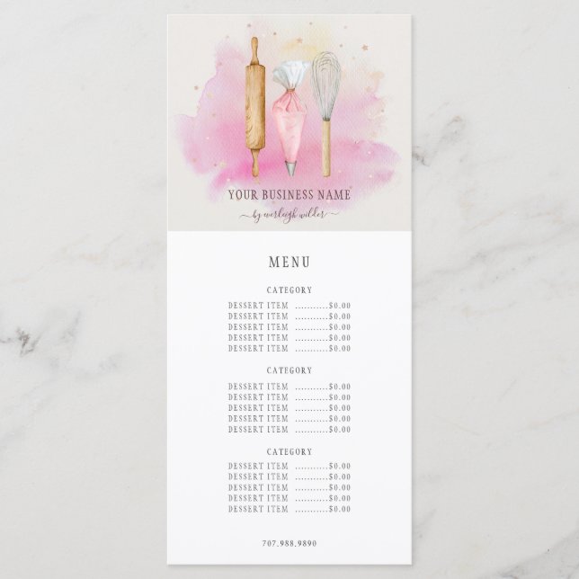 Menu Pastelaria Pastelaria Fogueiros Fusíls Preço Rosa (Frente)