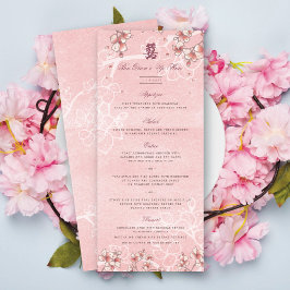 Menu Peach Blossoms Dupla Felicidade Casamento Chinês