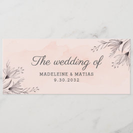 Menu Peach e cinza floral florescem o casamento