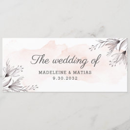 Menu Peach e cinza floral florescem o casamento do card