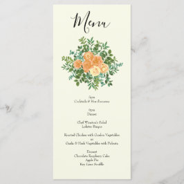 Menu Peach Ivory Wedding Vintage Rosa