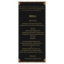 Menu Peacock e Casamento Floral da Deco de Arte de