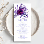 Menu Peacock Feather Chic Glitter Purple Bat Mitzvah<br><div class="desc">Este design apresenta uma elegante pena de pavão brilhante rosa e roxa sobre um fundo branco com as informações do menu Bat Mitzvah abaixo. Personalize editando o texto nas caixas de texto. Projetado para você pelo Evco Studio www.zazzle.com/store/evcostudio #mitzvah #batmitzvah #eventplanejer #mazeltov #jewant #mitzvahswag #party #jewishlife #casamento #kosher #mitzvahlife #corporateevents...</div>