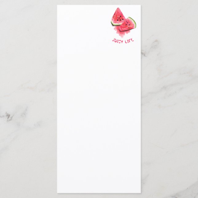 Menu Pedaços De Melancia Suculenta Vermelha - Desenho (Verso)