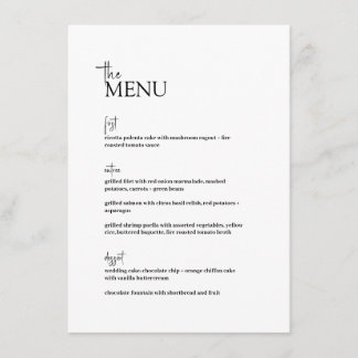 Menu Pepper ・ Casamento Minimalista Moderno ・ Preto e B