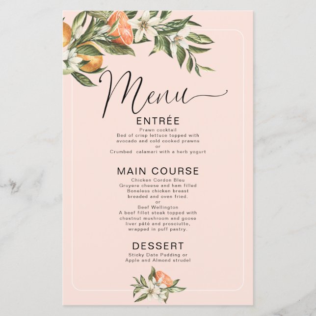 Menu Pequeno Chá de fraldas Cutil da Limpeza Rosa (Frente)