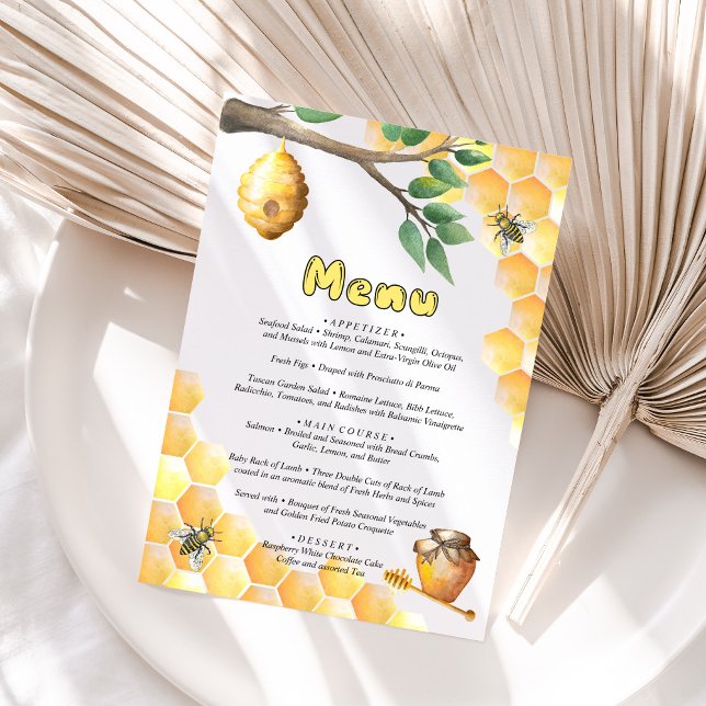 Menu Pequeno Chá de fraldas de Abelhas (Criador carregado)