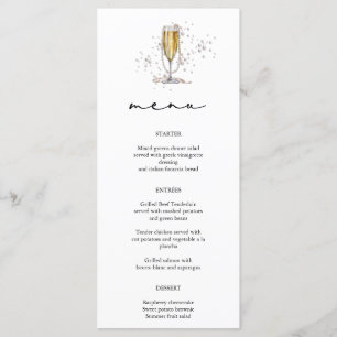 Menu Pérolas de Aquarela Elegante e Chá de panela Prose